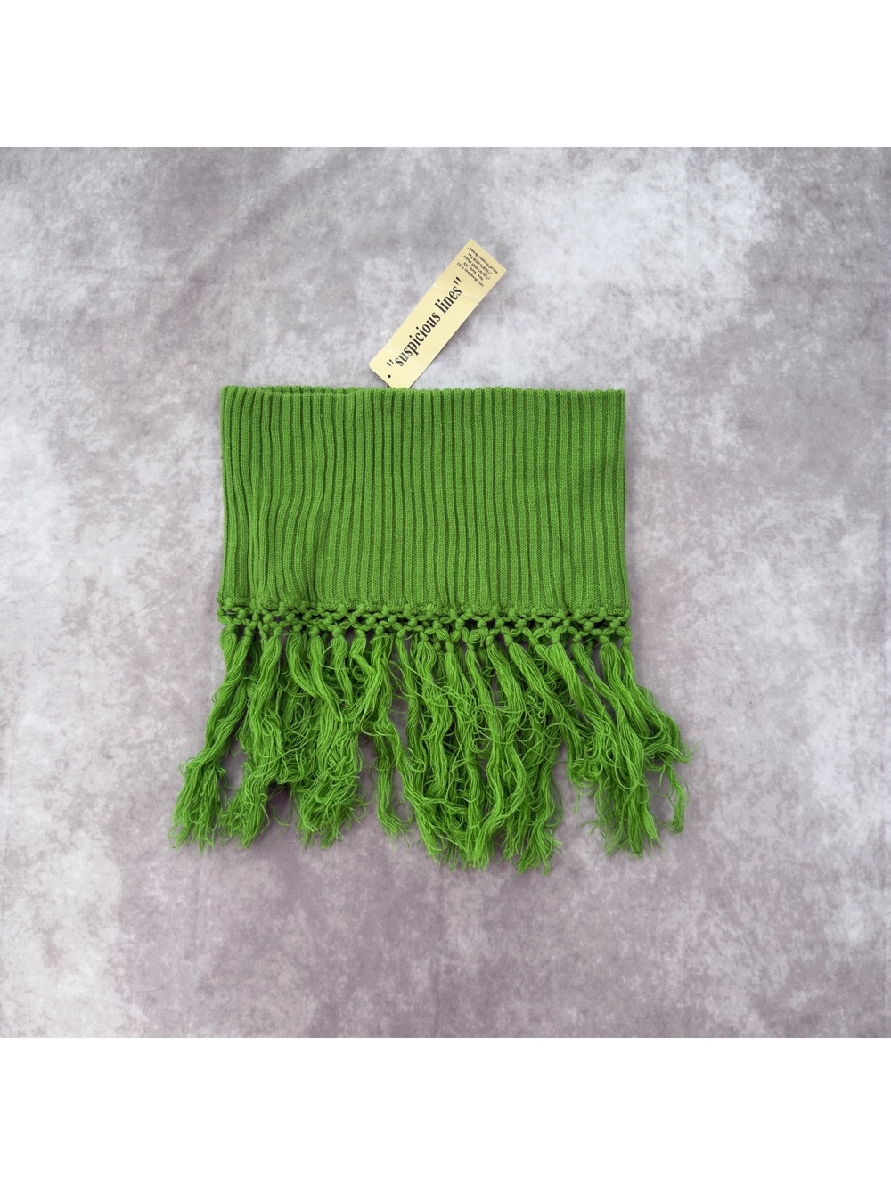 NWT Suspicious Lines Y2K Green Ribbed Knit Fringe Top Y2K Fairycore One size